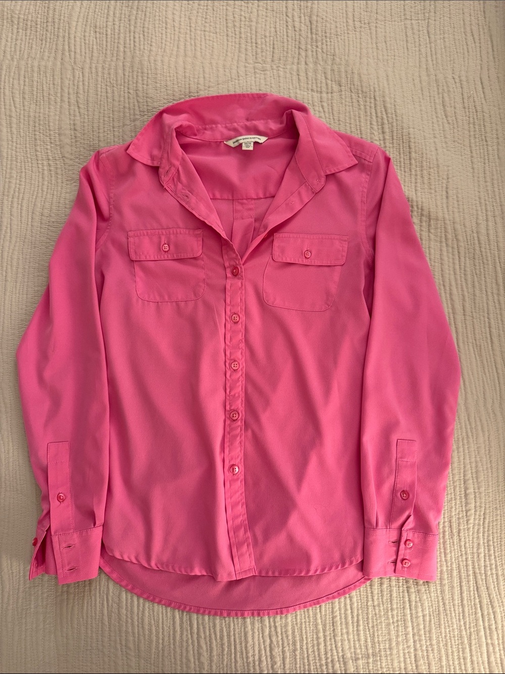 American Eagle Outfitters Hot Pink Button-Up Shirt